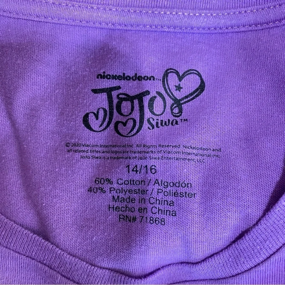 JoJo Siwa Girl’s Lavender Long Sleeve Tee